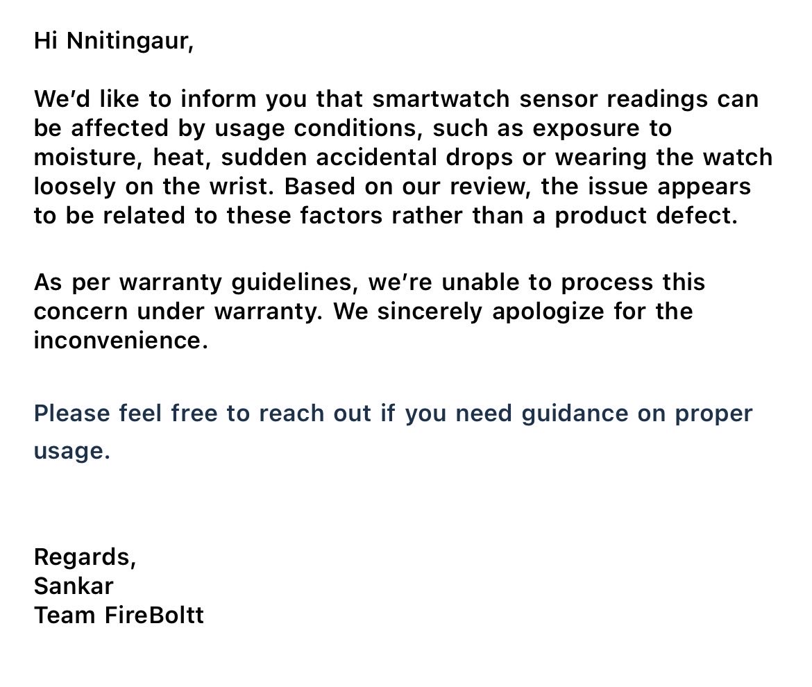 nitinkumargaur's tweet photo. @BolttSupport don’t buy boltt products fake Chinese company with false promise of warranty, this is a reply without checking the product which is not working in warranty period , #worstcustomerservice https://t.co/21nbc2EN7Y