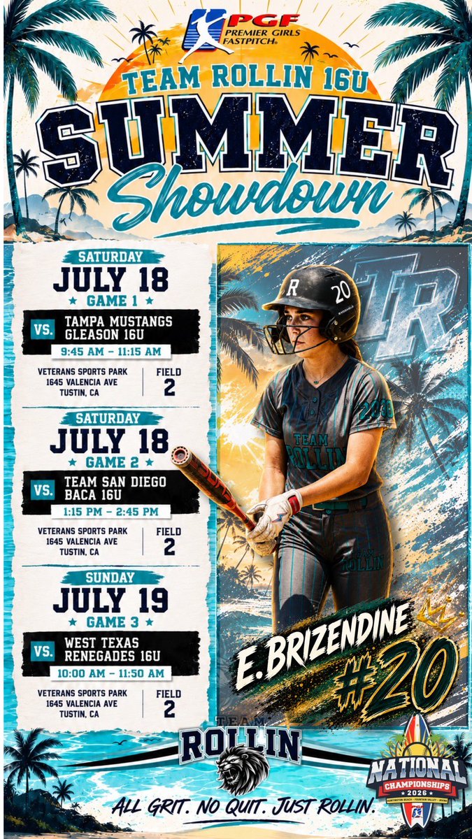 EmilieBrizSB's tweet photo. California, here we come! 🌴🥎 Excited to be back on the field with @teamrollintx for the PGF Summer Showdown this weekend! Ready to get after it! 💪❤️🖤

📍Tustin, CA
📅 July 18–25
🥎 #20

#TeamRollin #Uncommitted #2029Grad #RecruitMe https://t.co/4ptxNR5FLK