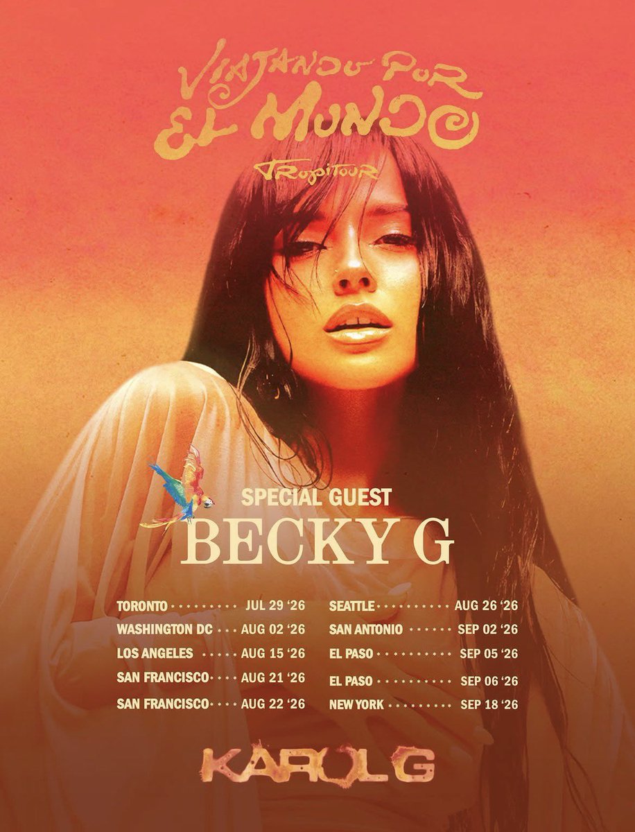 BeckyGSources's tweet photo. Becky G will officially be a special guest of Karol G on the “Viajando Por El Mundo: Tropitour.” https://t.co/A1D5DhzXKc