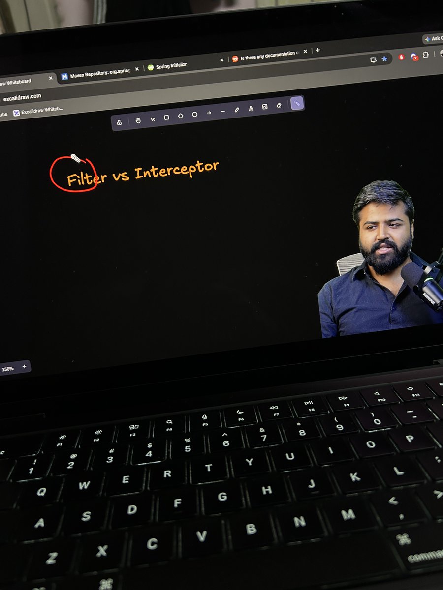 Swadesh072's tweet photo. Learning Spring MVC Interceptors the request lifecycle, preHandle(), postHandle(), afterCompletion(), and how they work alongside Filters. Great explanation that made the concepts much clearer. Thanks for the awesome content! @CoderArmy @rohit_negi9 @adityatandon02 
https://t.co/LpaGGHe6EZ