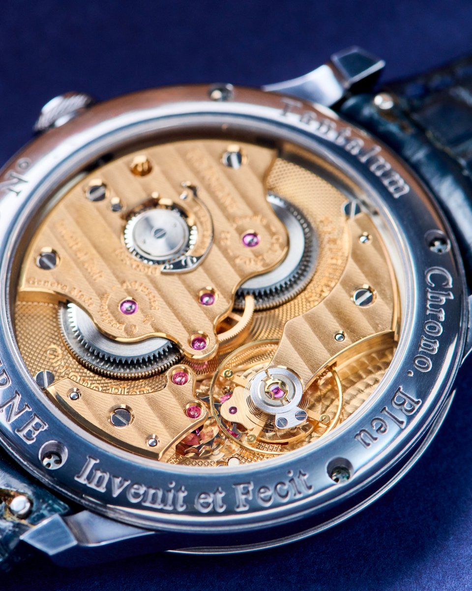 EuropeanWatchCo's tweet photo. This watch exists because of the 2008 financial crisis. 

When the markets collapsed, Francois Paul Journe needed an "entry-level" model to keep his small manufacture moving, so in 2009 he built a time only watch in a metal nobody else wanted to work with. Tantalum: blue grey, brutally hard, and so difficult to machine that most brands simply won't touch it. Then he gave it the most difficult dial imaginable featuring layer upon layer of hand polished blue lacquer with a failure rate that would terrify an accountant, producing a mirror surface that reads navy, electric blue, or nearly black depending on the light. It's the reason no photograph of a Chronometre Bleu ever quite agrees with another. Inside is the caliber 1304, wound by hand and built from solid 18k rose gold like every modern Journe movement, twin barrels delivering 56 hours of stable power. 

The attainable Journe quickly became the most hunted piece in the catalog. He built it to survive a crisis. Collectors turned it into a classic.
