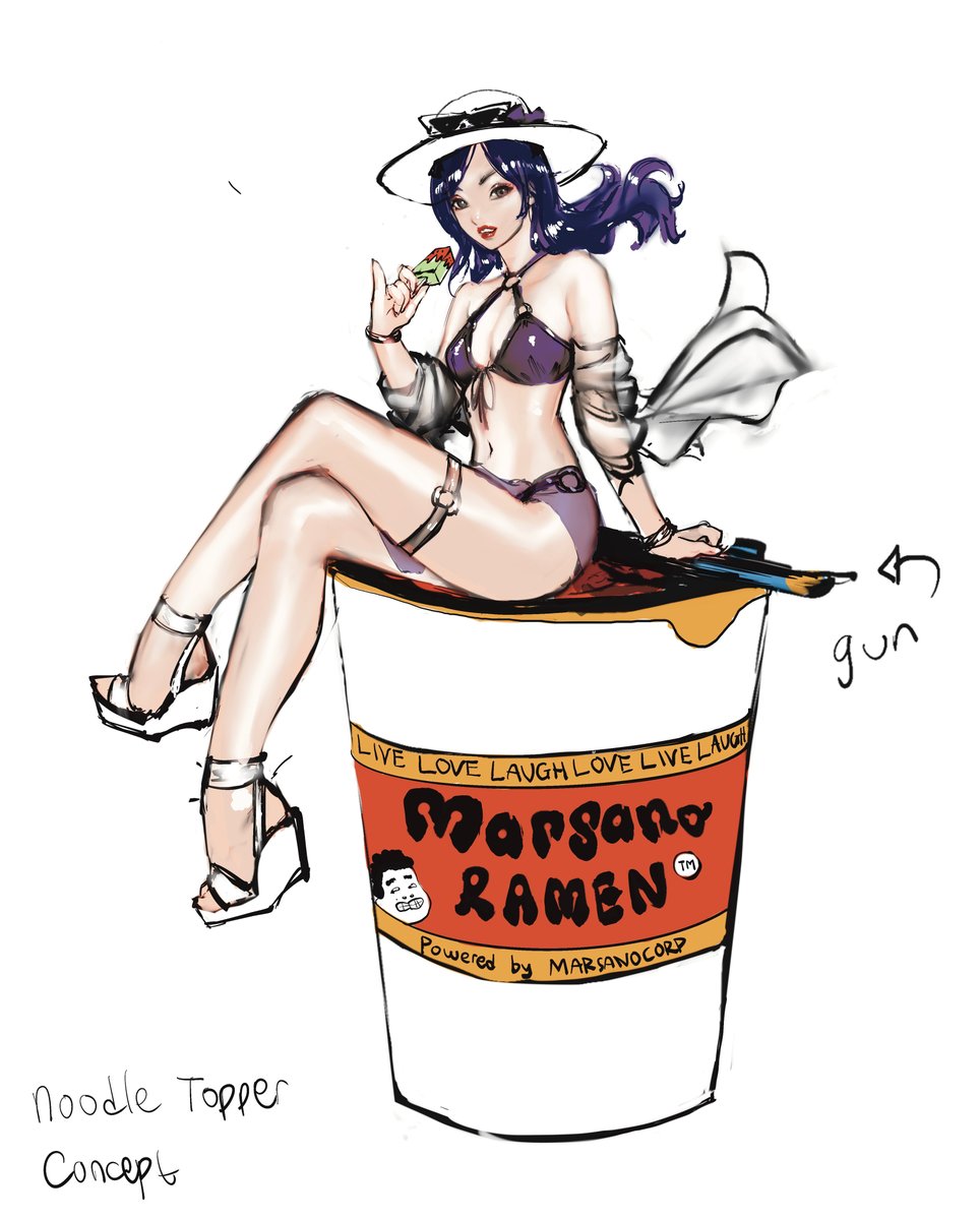 waywardcxnnibal's tweet photo. Rejected Pool Party Caitlyn noodle topper figure concept by James Marsano. https://t.co/peOEmkdVLJ