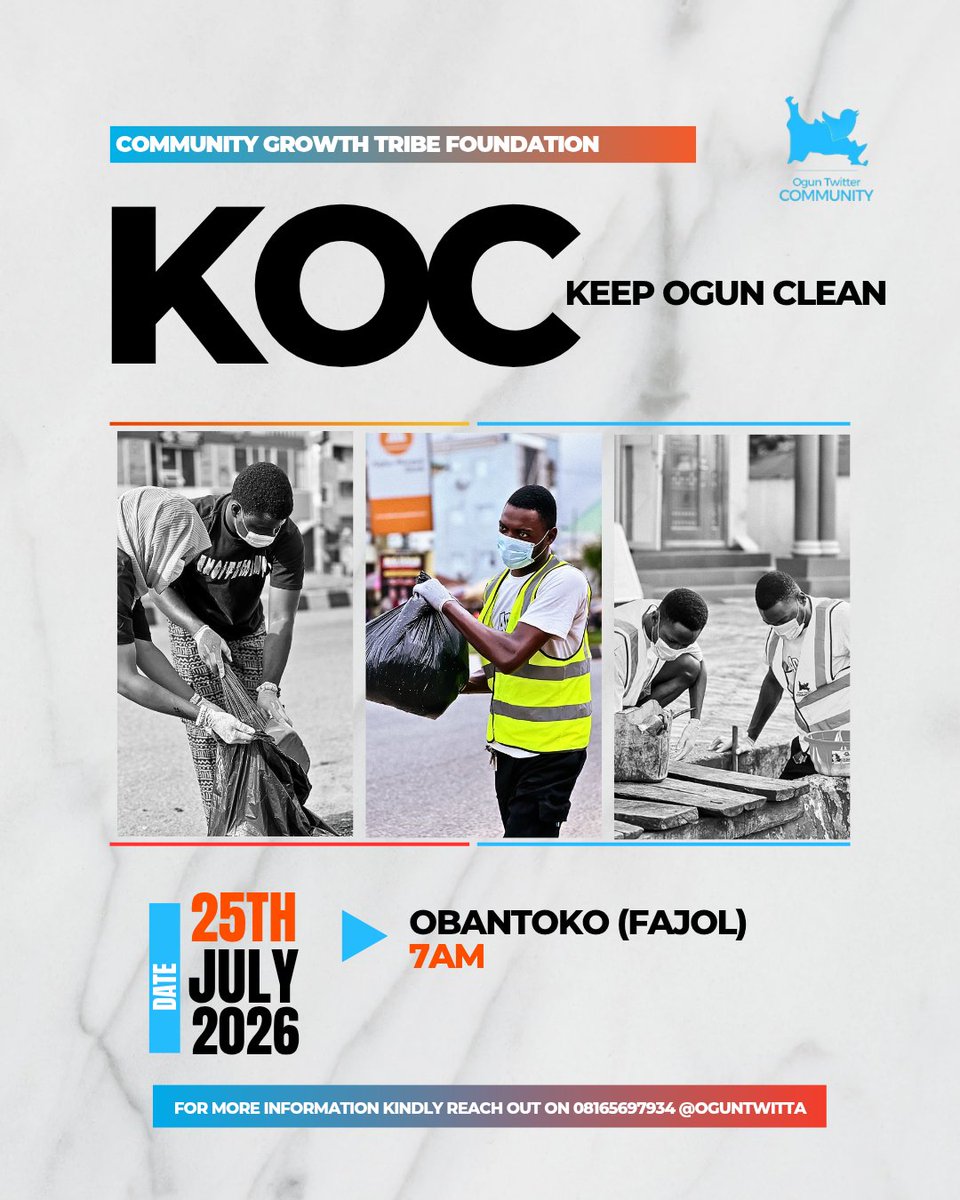 OgunTwitta's tweet photo. #KeepOgunClean July 2026 Edition https://t.co/bRu5jS5UOW