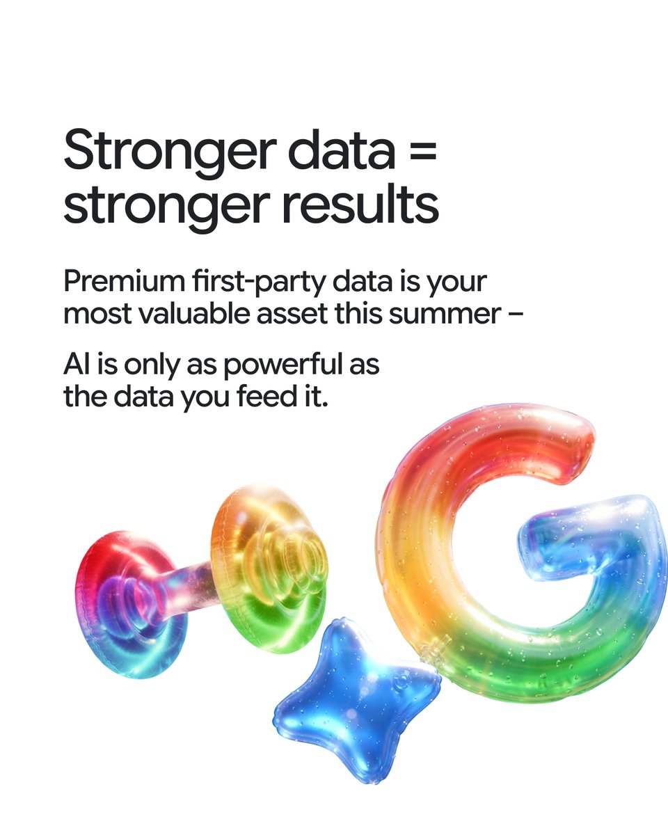 GoogleAds's tweet photo. 𝐖𝐚𝐧𝐭 𝐭𝐨 𝐢𝐦𝐩𝐫𝐨𝐯𝐞 𝐑𝐎𝐈 𝐟𝐫𝐨𝐦 𝐲𝐨𝐮𝐫 𝐜𝐚𝐦𝐩𝐚𝐢𝐠𝐧𝐬? 𝐒𝐭𝐨𝐩 𝐭𝐫𝐲𝐢𝐧𝐠 𝐭𝐨 𝐦𝐢𝐜𝐫𝐨𝐦𝐚𝐧𝐚𝐠𝐞 𝐭𝐡𝐞 𝐀𝐈. 𝐒𝐭𝐚𝐫𝐭 𝐞𝐧𝐠𝐢𝐧𝐞𝐞𝐫𝐢𝐧𝐠 𝐲𝐨𝐮𝐫 𝐝𝐚𝐭𝐚.

This was the biggest takeaway from Day 1 of the 𝐆𝐨𝐨𝐠𝐥𝐞 𝐀𝐝𝐬 𝐀𝐈 𝐒𝐮𝐦𝐦𝐞𝐫 𝐁𝐨𝐨𝐭𝐜𝐚𝐦𝐩 🥾☀️

Swipe through for the Day 1 recap and your 3-step measurement framework.  ➡️

𝐖𝐡𝐚𝐭’𝐬 𝐜𝐨𝐦𝐢𝐧𝐠 𝐧𝐞𝐱𝐭? 

𝐉𝐮𝐥𝐲 𝟏𝟓 | 𝐃𝐚𝐲 𝟐: Modern Search Strategy 🔍 How to execute the 4 essential building blocks of AI-powered Search to maximize ROI.

𝐉𝐮𝐥𝐲 𝟏𝟔 | 𝐃𝐚𝐲 𝟑: YouTube & Demand Gen 🎥 How to use Google’s latest Demand Gen features to scale creative, spark discovery, and convert high-intent audiences.

Don’t forget to tune in! 

☀️🍦 #GoogleAds #AISummerBootcamp #DigitalMarketing #DataStrategy