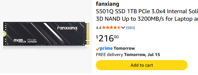 RedPandaMining's tweet photo. I bought 10x 64gb ddr4 ram kits + 10x 1tb nvme's for a total of $2463 Canadian back in June 2024.

Today, the same 1x 64gb ddr4 ram kit costs $1400 Canadian.

Can I just go ahead and sell it all now for $17000? lol https://t.co/cSS8MTCb6F
