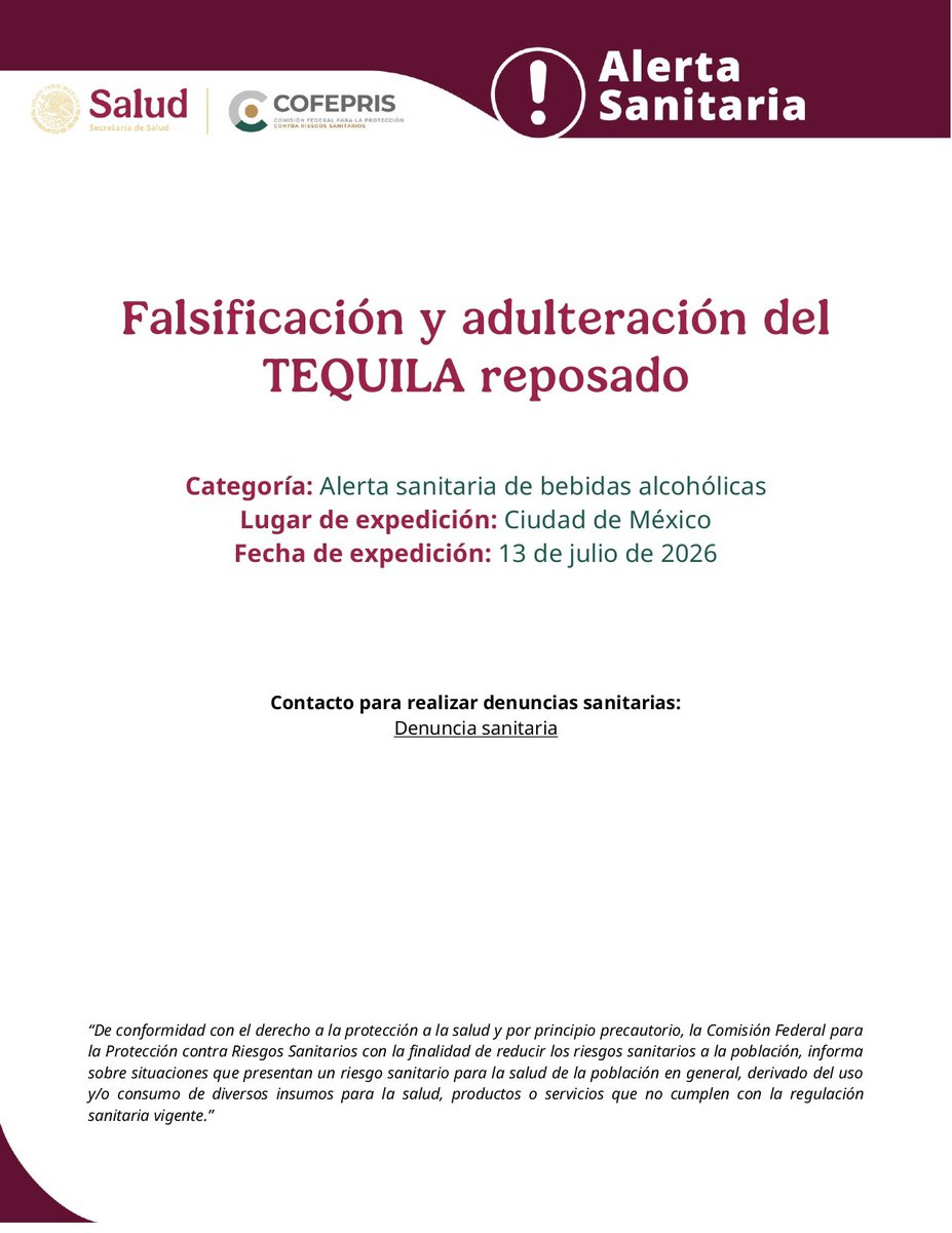 Gestrasan's tweet photo. Falsificación y adulteración del tequila reposado https://t.co/90nwW37167