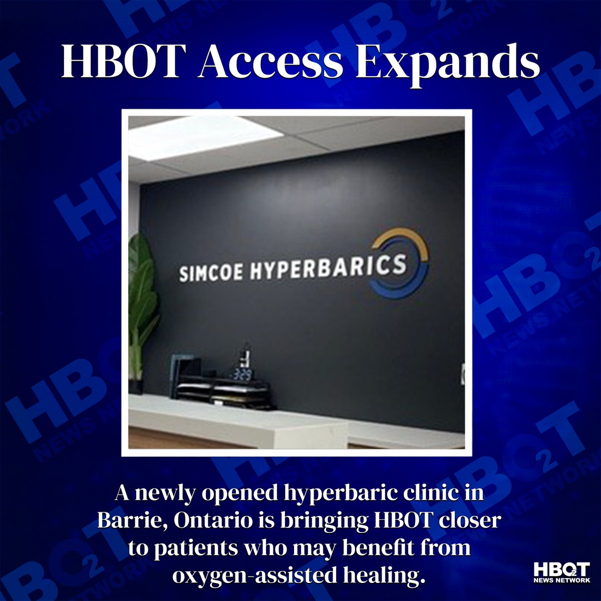 NewsHbot's tweet photo. Access to hyperbaric oxygen therapy is expanding in Ontario with the opening of a new clinic in Barrie. The facility offers physician-supervised HBOT for a range of approved conditions, including non-healing wounds and radiation injuries

Learn More: https://t.co/qQ3aLFHP4w https://t.co/jHERfQIygE