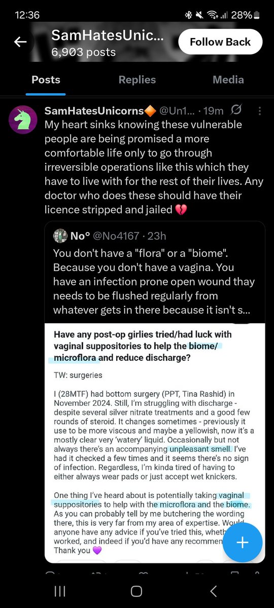 ashlee3dee's tweet photo. Hey, just to let my followers know, this person @Un1cornHuntrSam is a transphobic weirdo. I didn't realize until they went and retweeted a bunch of bigoted nonsense. These people don't belong in the industry. https://t.co/fzle57GkG6