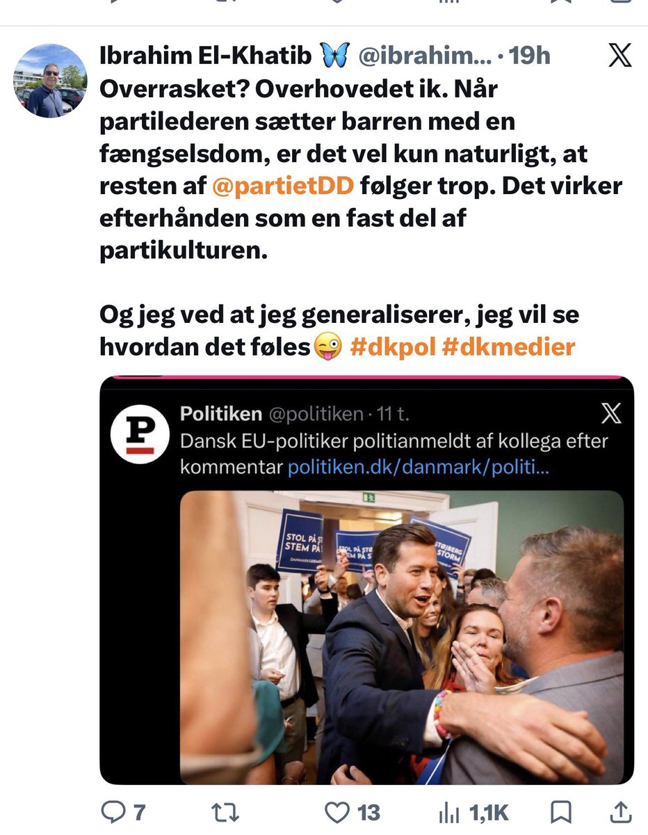tweetybirddk's tweet photo. Ham der fik presset sig til ophold, dengang med palæstinenserloven, mener at have en moralsk har på. Det folk har ingen respekt! Ingen. Smid dem ud. Bed dem rejse. Eller smid demo en celle til de rejser frivilligt! #dkpol #remingration https://t.co/9blTRKRxjQ