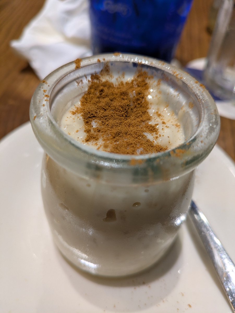 mklopez's tweet photo. Lunch entree might change but rice pudding for dessert persists. #Sergios https://t.co/SnJigXcCdX