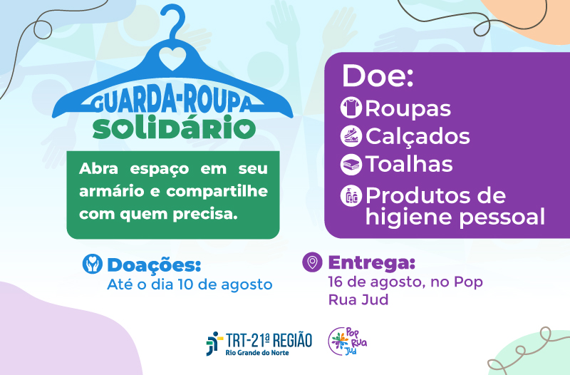 TRT21RN's tweet photo. TRT-RN promove campanha de arrecadação de roupas e produtos de higiene para pessoas em situação de vulnerabilidade

🔗Saiba mais: https://t.co/9kIOejxlBm https://t.co/85JbgQSeFE