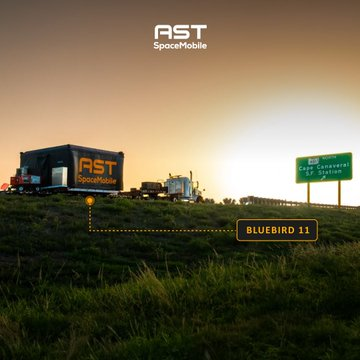 StockSavvyShay's tweet photo. $ASTS BlueBird 11 has arrived at Cape Canaveral while BlueBirds 12 and 13 are en route from Midland to Florida.

The next orbital launch is now approaching. https://t.co/Ew2VMesmb5