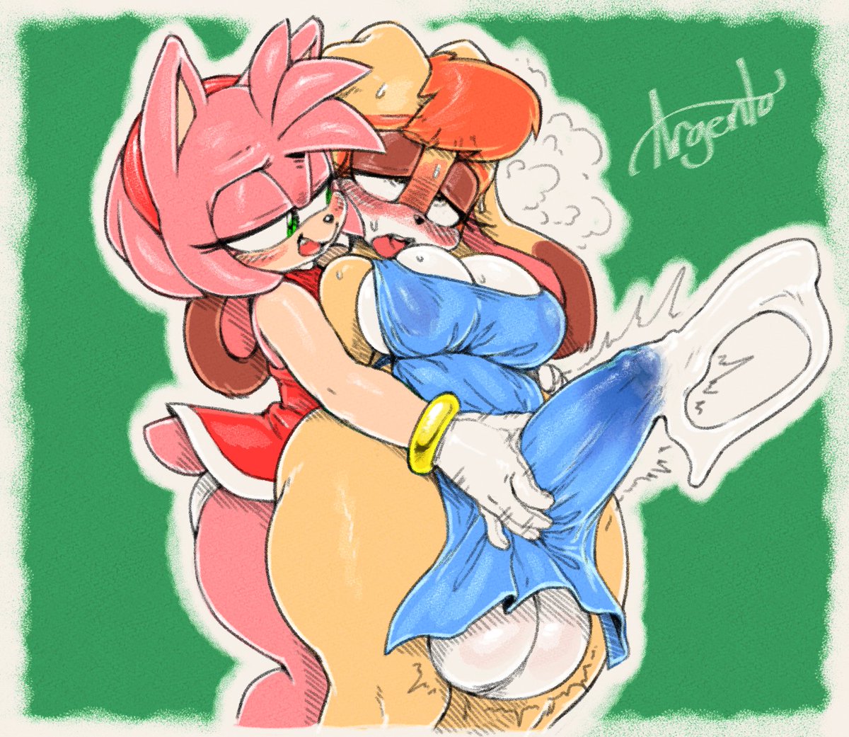 Sonicboom53's tweet photo. Vanilla always has alot on her plate. Good thing Amy is always around to give an extra helping hand~
Comm from last year https://t.co/cOF6cJHPsd