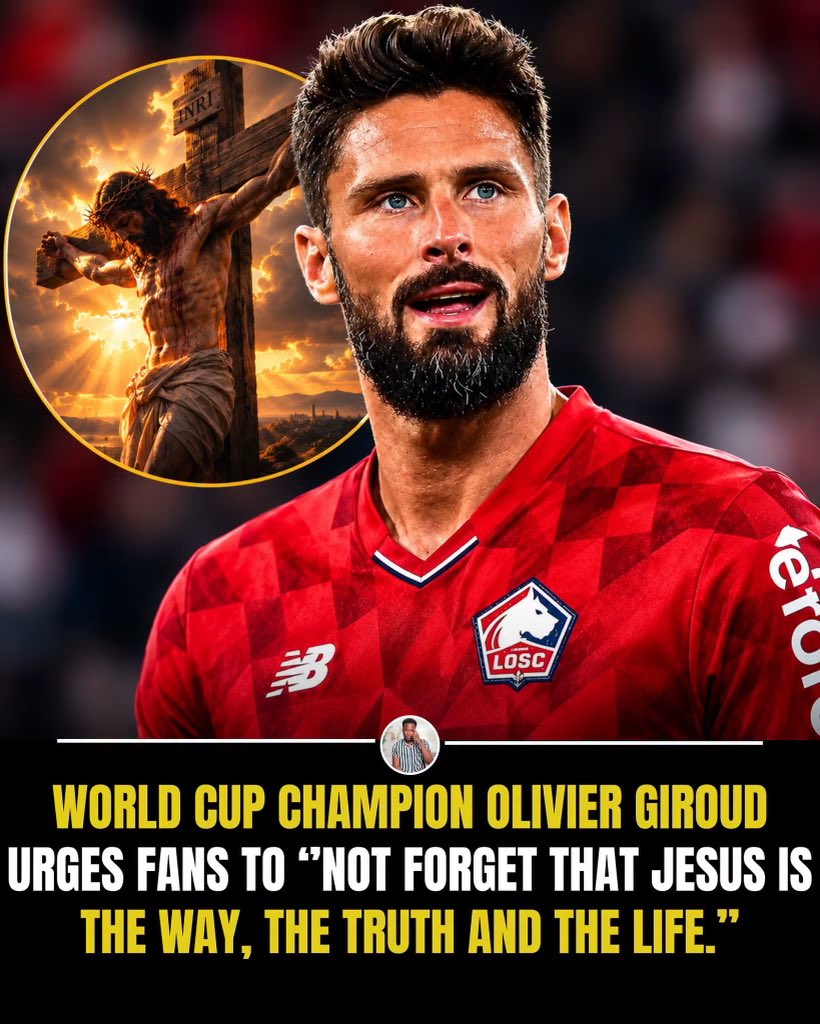 Silasmenz's tweet photo. ⚽✝️ WORLD CUP CHAMPION OLIVIER GIROUD CONTINUES TO POINT PEOPLE TO JESUS CHRIST

World Cup champion Olivier Giroud is once again using his platform to point people to Jesus Christ.

The French soccer star has never hidden his Christian faith,
#Jesus #Faith https://t.co/Nn76d9xwWQ