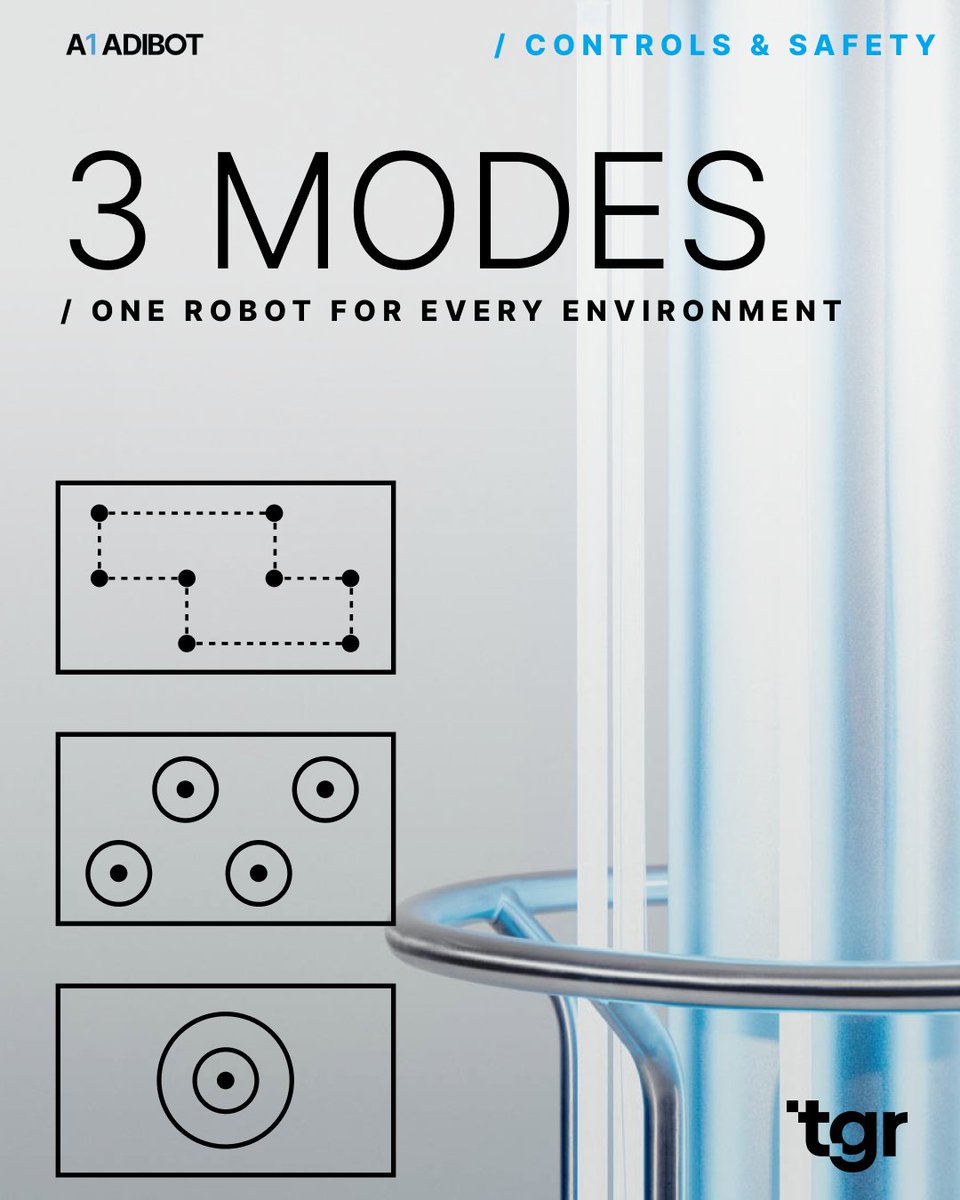 tgr_co's tweet photo. No two facilities run the same way: different floor plans, different protocols, different teams already juggling more than one priority. We built the A1 ADIBOT to adapt to that reality, not the other way around. https://t.co/PFk9YHyVrm