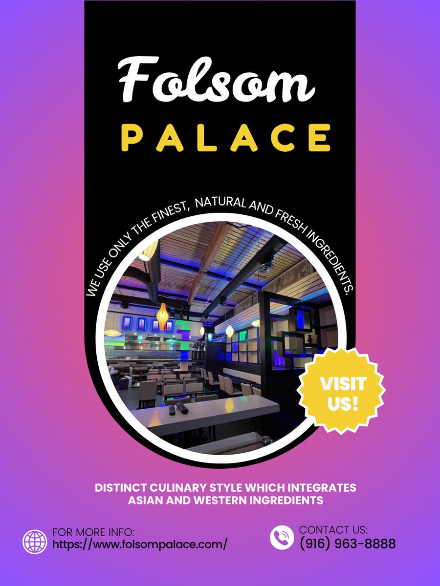 PalaceFolsom's tweet photo. Comfort and flavor come together at our Asian bistro restaurant. We serve dishes that feel familiar yet exciting with every bite. Contact us at (916) 963-8888 to enjoy a meal worth sharing. #AsianBistroRestaurant #WhereFlavorMeetsTradition
https://t.co/GIZ4QEhqZ8 https://t.co/MdUJzuQufG