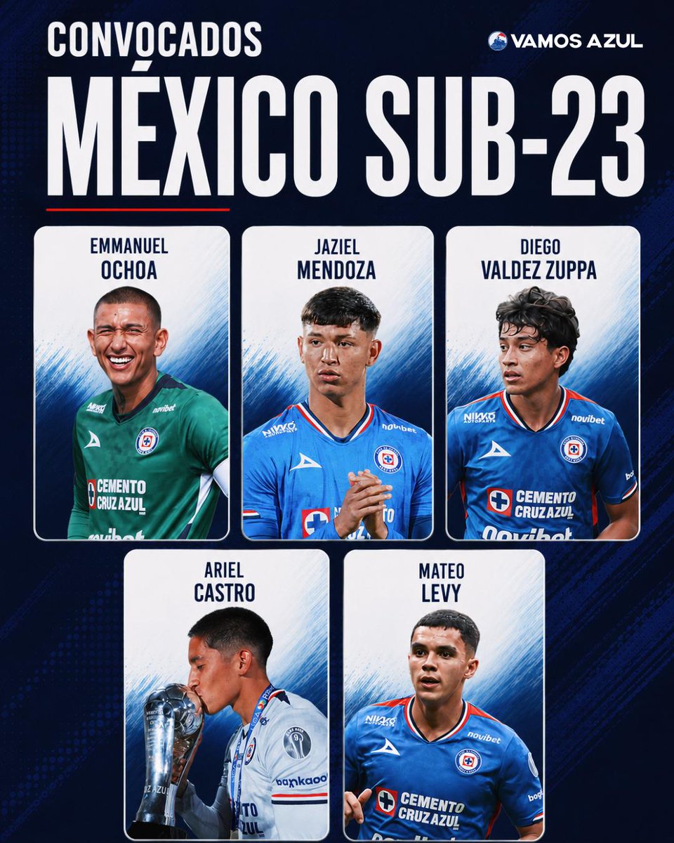 VamosCAzul's tweet photo. 👊Orgullo cruzazulino.

🔜La Selección Mexicana buscará el bicampeonato en Santo Domingo a partir del jueves 30 de julio ante Venezuela.

🔥En caso de que el Tri llegue a la final, no contaría con estos cinco jugadores hasta después del 7 de agosto. https://t.co/3DGrW48abz