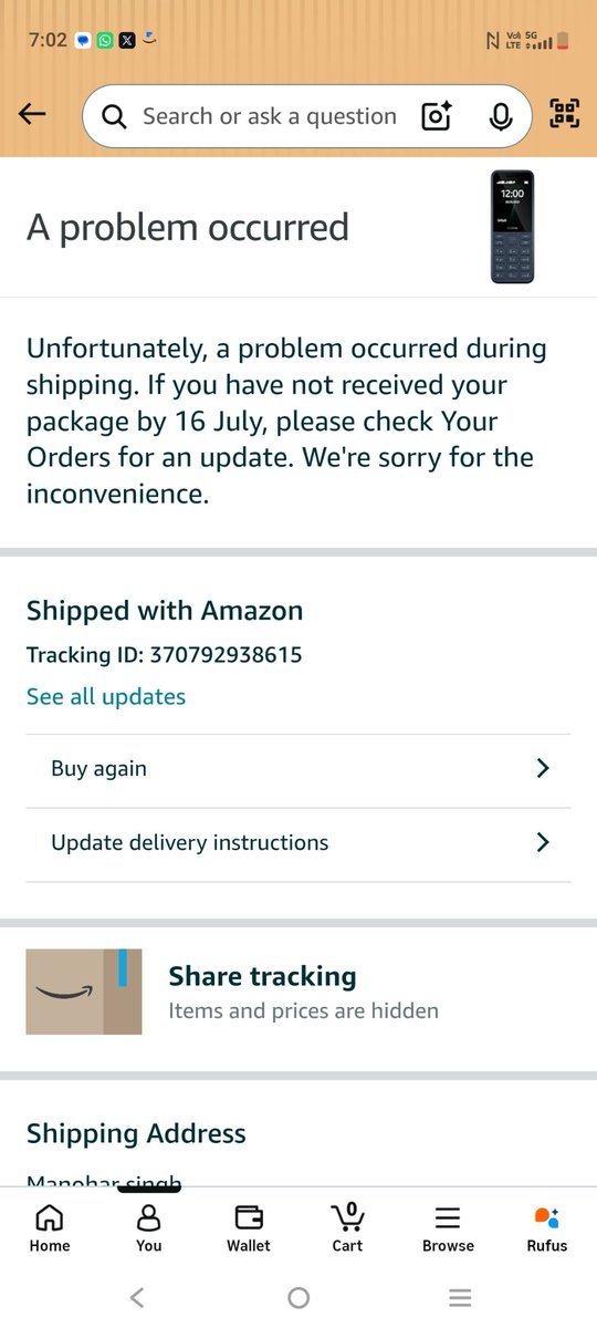 mansaaraj's tweet photo. I want to ask Amazon, when a customer places an order, does he or she order the product for return? When an order is waiting for delivery, the product is cancelled for delivery, and if it gets cancelled repeatedly, who will the consumer turn to? @amazon @amazonIN #amazon https://t.co/MyBtZfaOIg