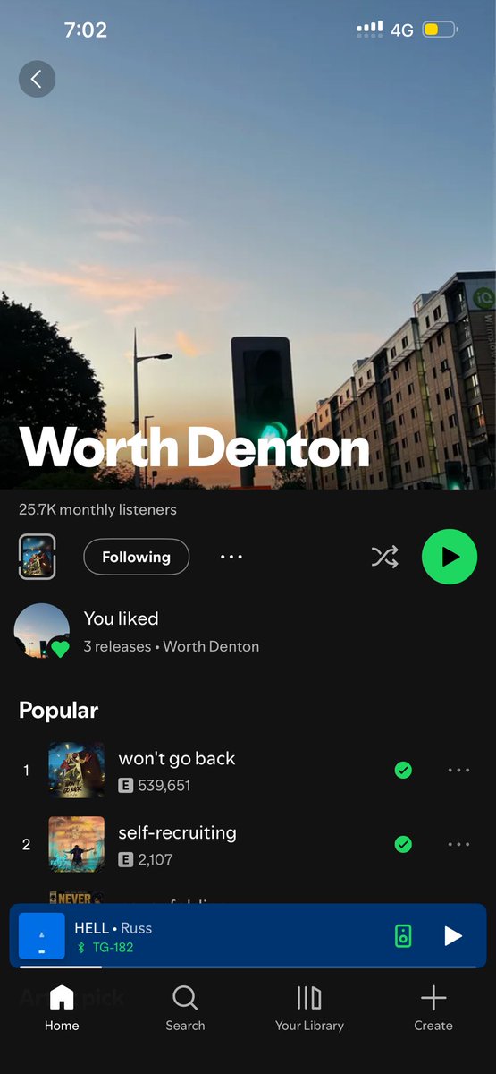 worthdenton's tweet photo. Gonna drop 100 songs then I retire from music. 

3 down, 97 to go. https://t.co/9Q9rKenaHk