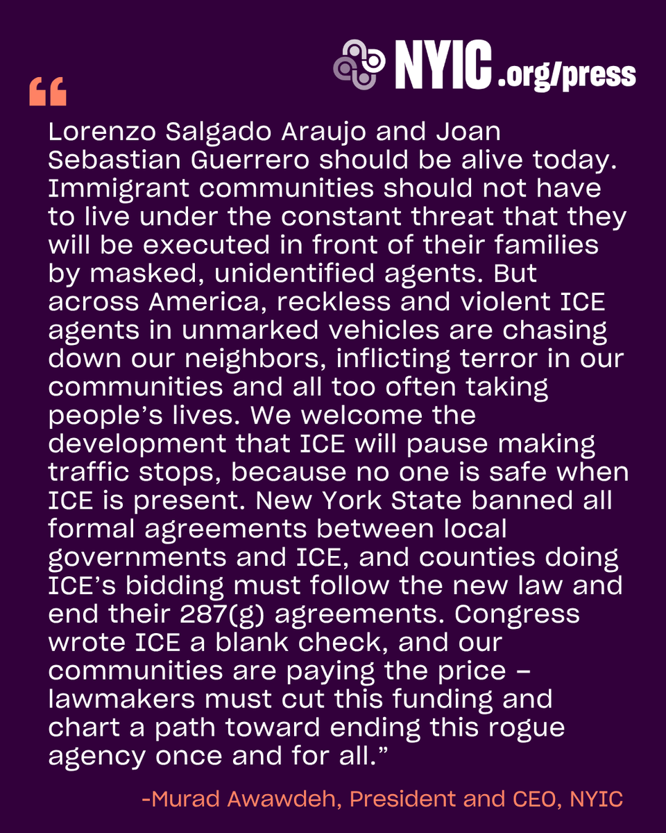 thenyic's tweet photo. 🚨Ending ICE Traffic Stops Is Overdue, We Must Abolish ICE Next

"Congress wrote ICE a blank check, and our communities are paying the price – lawmakers must cut this funding and chart a path toward ending this rogue agency once and for all.” @HeyItsMurad

https://t.co/RBV2azNuCY https://t.co/QzhNnCx8HM