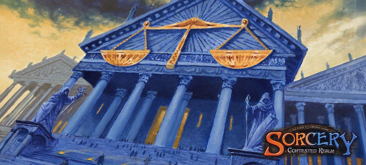 SorceryTCG's tweet photo. ⚖️ All Rise!

The court is NOW in session.

Four new Dust Reward promo cards are now LIVE in the Rewards Store and ready to be claimed with your Dust! 

Read more about the new rewards here:
https://t.co/t1ttaeNORr 

#sorcerytcg #dust #rewards https://t.co/rhoXx5CfSe