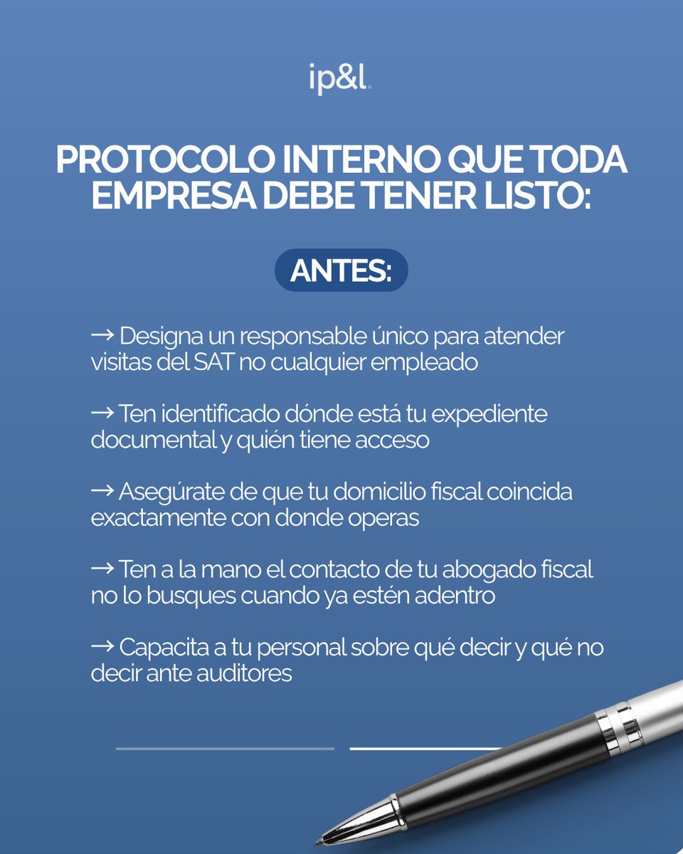 ipandl_mx's tweet photo. 🎥 El SAT puede llegar a tu empresa hoy, con abogados y cámaras... Ya es ley!

Las auditorías exprés resultan de la reforma a los artículos 29-A, fracción IX y 49 Bis del CFF, disposiciones que comenzaron a regir en 2026, lo que muchos no saben es lo que pueden hacer https://t.co/ymoNXWbTuG