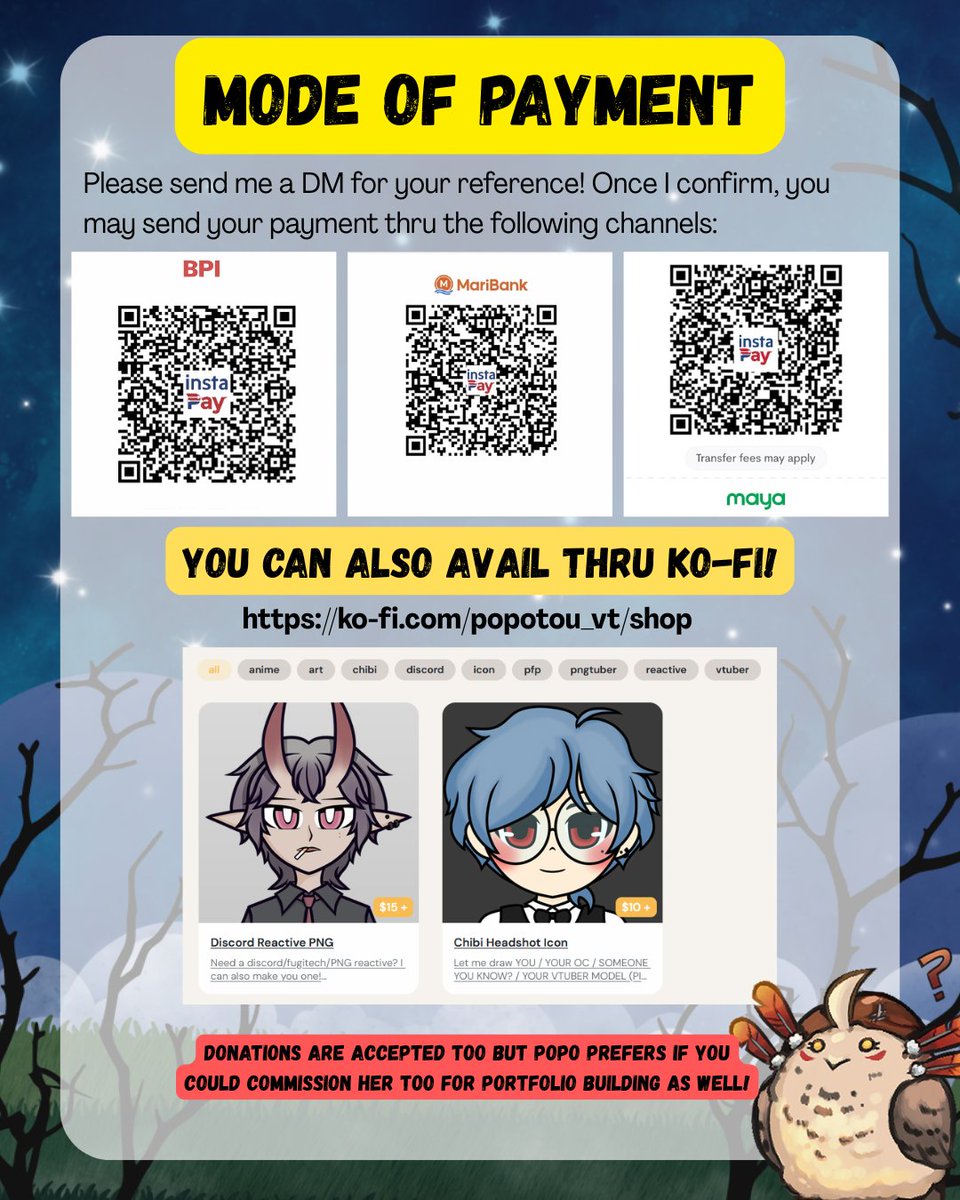 Popotou_VT's tweet photo. [EMERGENCY COMMS]

Please consider commissioning me, an unforeseen private, personal matter happened and I badly need funds to survive this month..💊

The services are also available on my Ko-Fi! Set to the discounted price already https://t.co/IxO3XJwGhl

#PNG #PFP #Art #Vtuber https://t.co/NyBB823tor