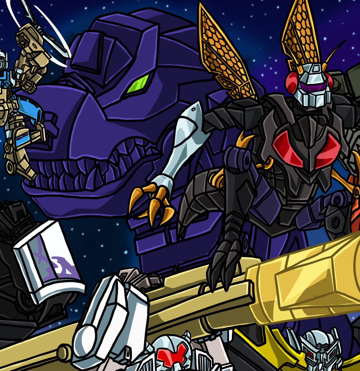 AssGobots's tweet photo. The Renegade Power Marcher Quick Step was given a design for the Fun Publications Renegade mural with it being a digital recolor of the Grimlock Hero Mashers, likely in reference to the fact the original Quick Step couldn't transform. https://t.co/GCyV3IvHwy
