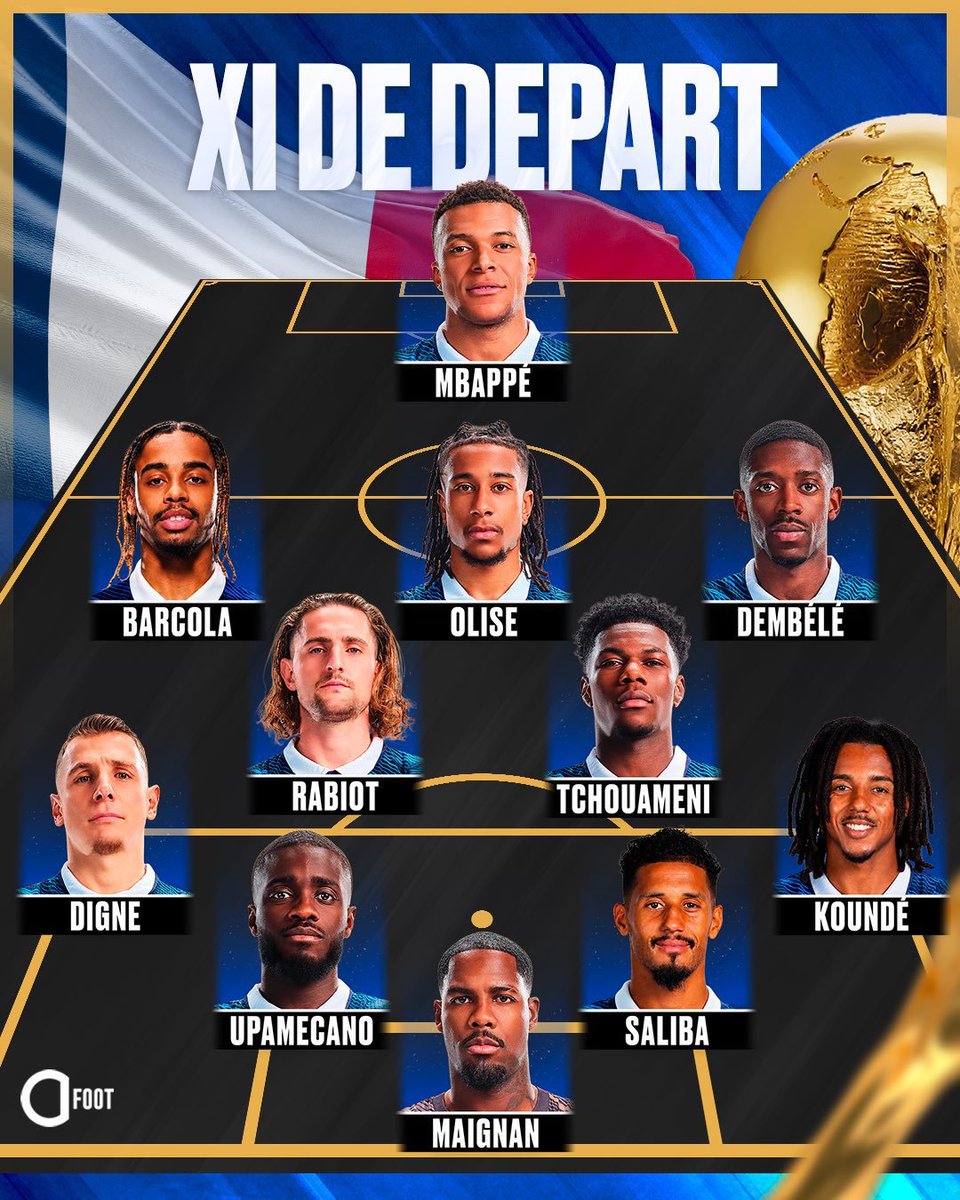 FactorCatarsis's tweet photo. Alineación de Francia en este primer duelo de semifinales. https://t.co/gORn6oEkYe