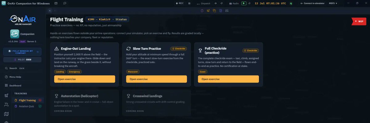 simFlight simMarket tweet media