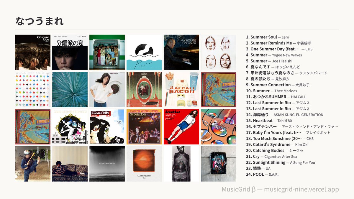 Siro_Harada's tweet photo. なつうまれ
 #MusicGrid #私を象徴する24枚
https://t.co/xIgnXwQJRg https://t.co/AOG3DmtPzU