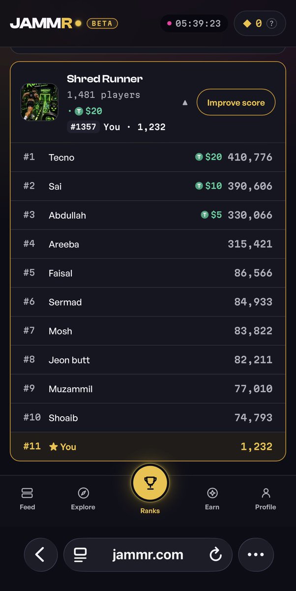 Jammrcom's tweet photo. what is this top score on ShredRunner? wow!!!

congrats on that but I have a feeling that others will not allow you to keep that top spot for too long! https://t.co/xRKnOGSMsa