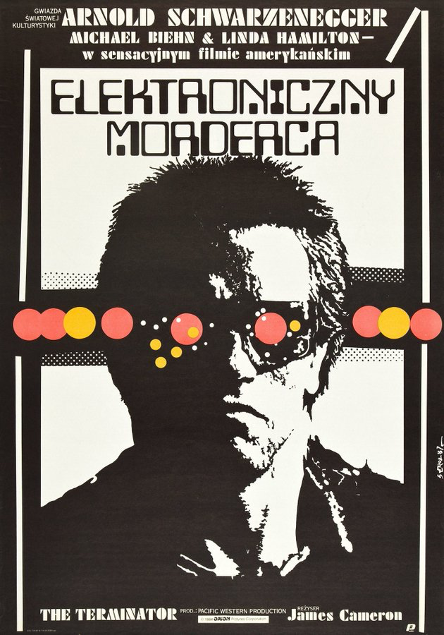 TheCinesthetic's tweet photo. The Polish poster for The Terminator. https://t.co/Rcq0lSBw97