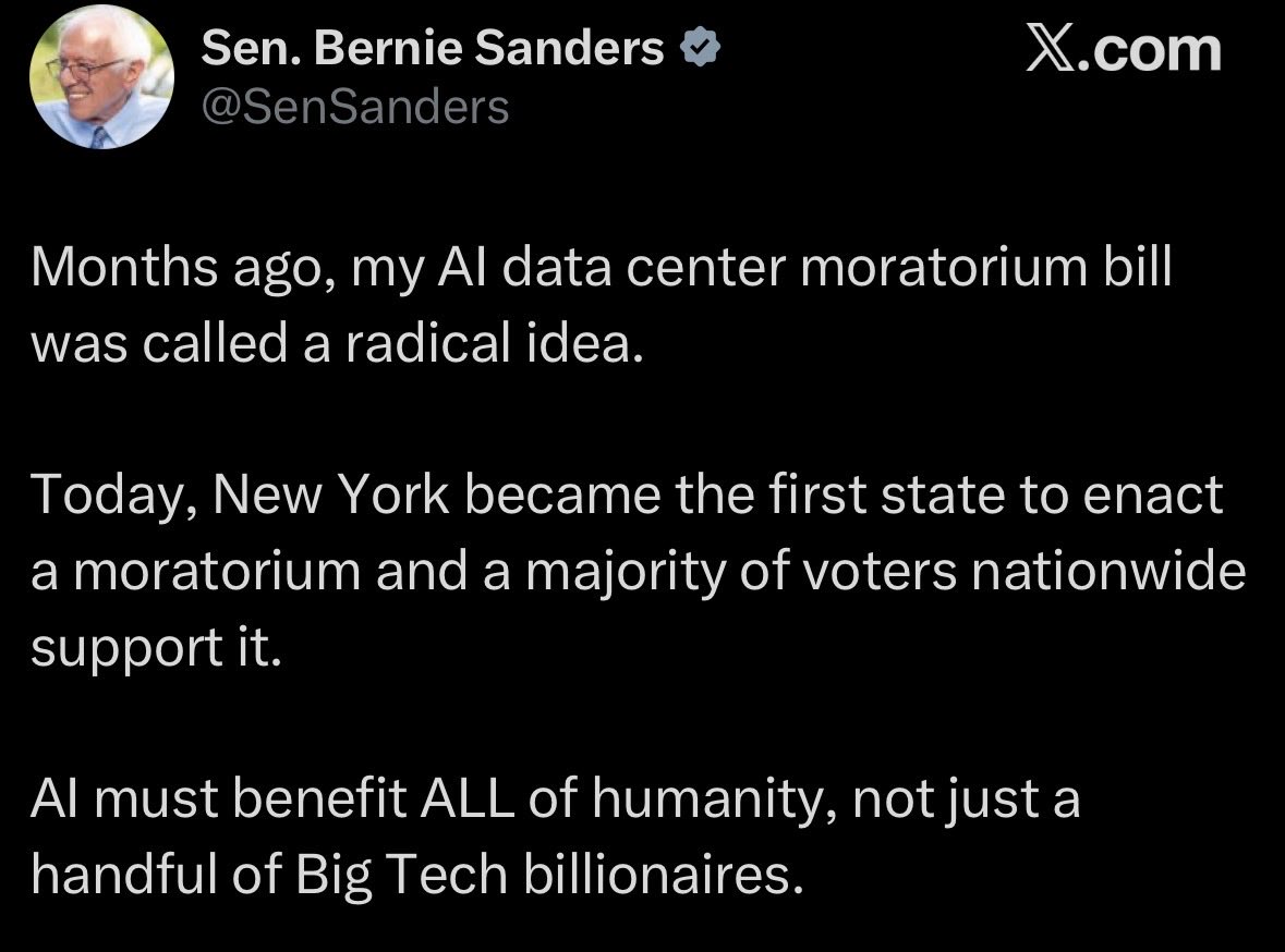 TechForBabies's tweet photo. The state of New York made some brand new rules,
To stop building giant computer tools.
They cannot build a new one for a year,
Because there is a lot of AI fear. https://t.co/qHdwdjosLc