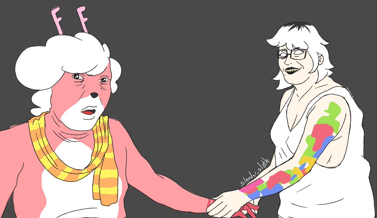 TheSlenderSloth's tweet photo. la dualidad de mi arte, o es un meme duro o es arte duro. usando los oc de mis compas para tales obras visuales. https://t.co/QidnDjzaen