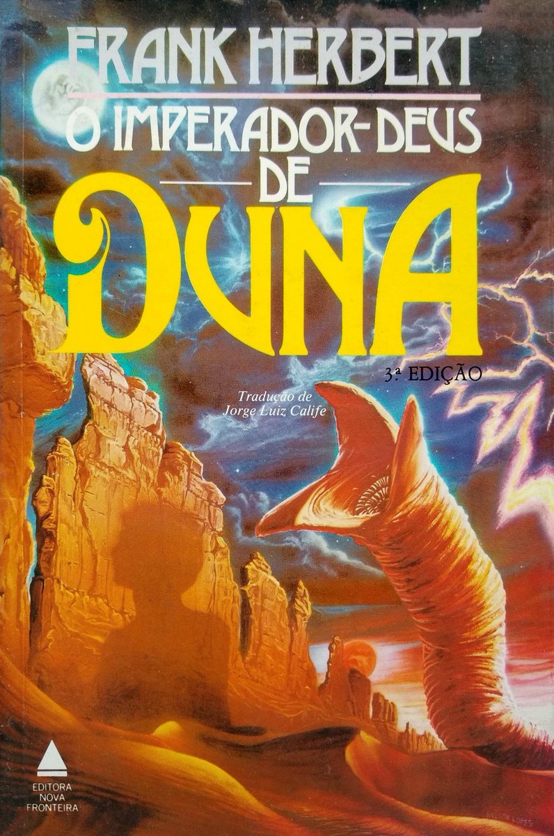 isobelieved's tweet photo. The Brazilian edition cover of Frank Herbert's God Emperor of Dune (O Imperador-Deus de Duna) published by Nova Fronteira https://t.co/8w2SjWoRvm