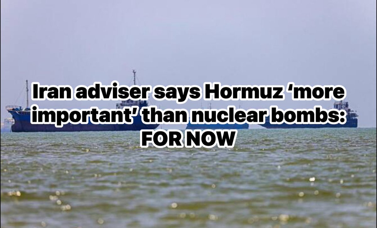 andrewprophet's tweet photo. Iran adviser says Hormuz ‘more important’ than nuclear bombs: FOR NOW

https://t.co/Mr9RfwWJB0 https://t.co/uSrllslFXB