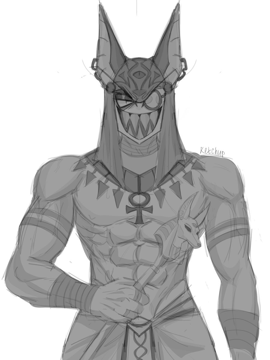 Yomaeh's tweet photo. Black Hat in an Anubis get-up. Reckon it suits him perfectly, doesn't it? Might have to stick him in some other costumes as well 
#villainous #BlackHat #Villanos https://t.co/SLzrGz9X0W