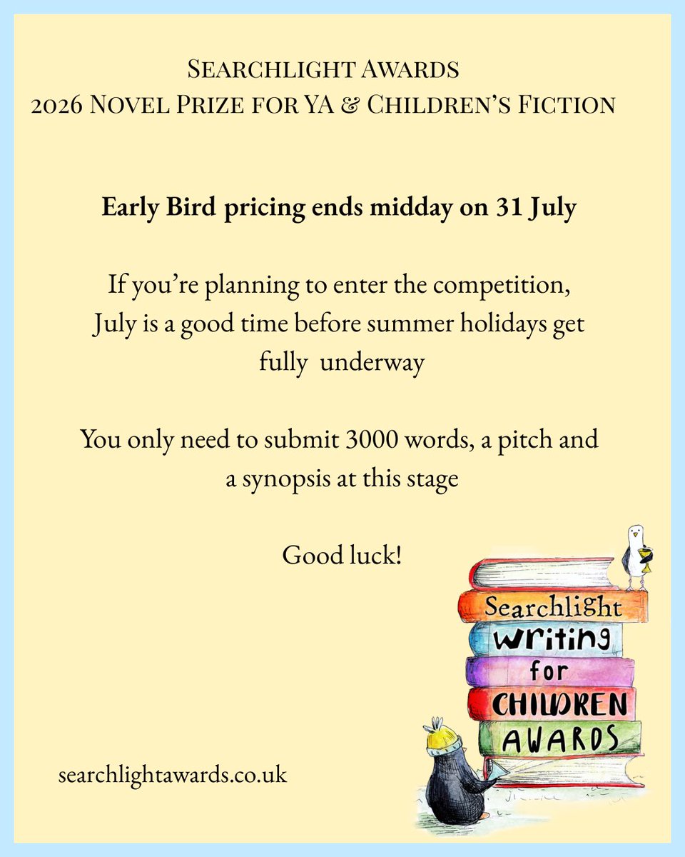 WritingAwards's tweet photo. Thank you to everyone who has entered so far. Two weeks left to take advantage of the discounted price. 
#writingcommunity #writingforyoungpeople #kidsLit #writingYA https://t.co/Licgzr0VdA