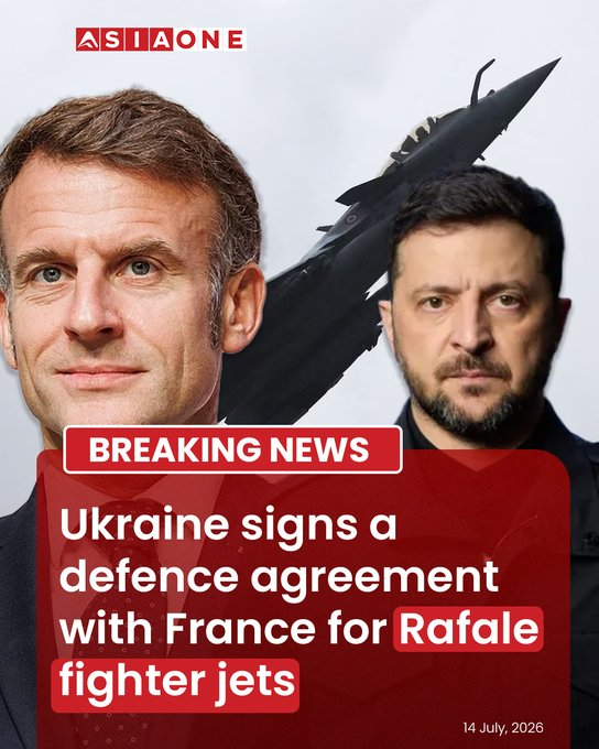 MahamudulM87795's tweet photo. Ukraine Signs a Defence Agreement with France for Rafale Fighter Jets.
https://t.co/cFiKXlCaCv
#usa #iran
#Asiaone #asiaonenews #ukraine #france📷 #emmanualmacron #zelenskyy #defenceagreement #fighterjet #rafalejet https://t.co/WyGOpcXxmN