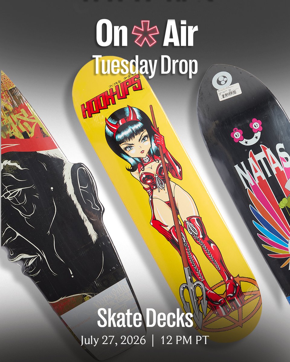 The shrink-wrap is still on. Every single one. On Air: Skate Decks