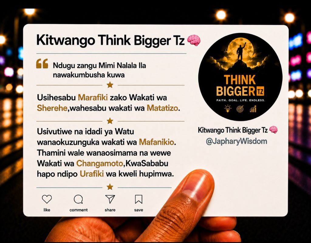 Kitwango Think Bigger Tz.🧠 tweet media