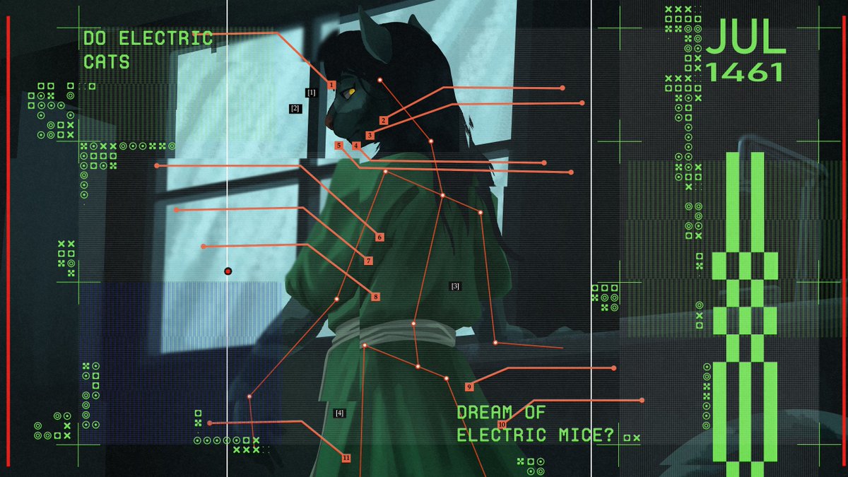 lockhmt's tweet photo. Do electric cats dream of electric mice?

Fanart for Julie week over on the HMOFA threads (with and without all the visual mumbo jumbo) https://t.co/ebQ6fCT1qs