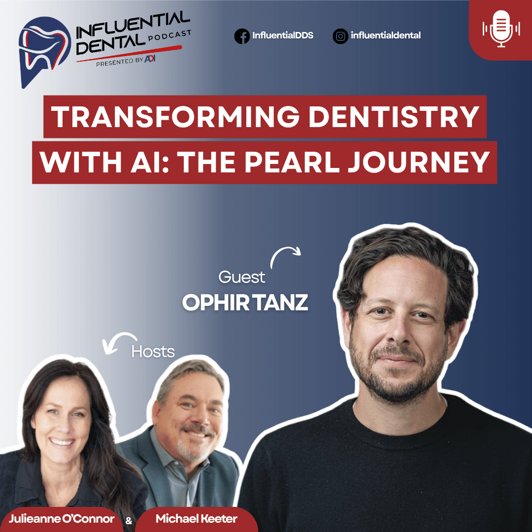 InfluentialDDS's tweet photo. Did you know that the dental industry is on the brink of a tech revolution? 

Our latest podcast episode features Ophir Tanz from Pearl, who shares how AI is becoming the standard of care in dentistry.  
https://t.co/YQXsksDG2t 
 
#Dentistry  #InfluentialDental #FutureOfDentistry https://t.co/DTKHnfJKWA