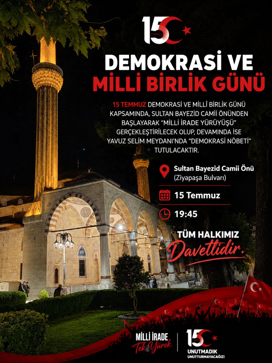 FatihSutcu's tweet photo. 15 Temmuz gecesi milletimiz; vatanına, bayrağına ve iradesine sahip çıktı. Aziz şehitlerimizi rahmetle, kahraman gazilerimizi minnetle anıyorum. Rabbim birliğimizi, kardeşliğimizi ve devletimizi daim eylesin. #15Temmuz 'u unutmadık, unutturmayacağız. 🇹🇷 https://t.co/jkBdD6IC4V