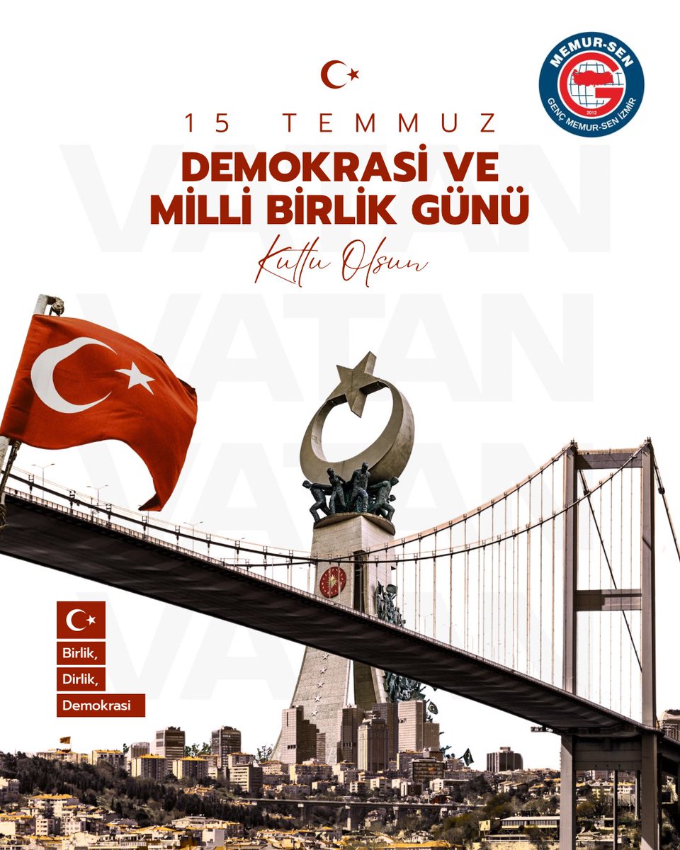 gencmemursen35's tweet photo. 15 Temmuz Demokrasi ve Millî Birlik Günü’nde; vatan uğruna can veren şehitlerimizi rahmetle, kahraman gazilerimizi minnet ve saygıyla anıyoruz. 🇹🇷 https://t.co/zu4jmy6iUc