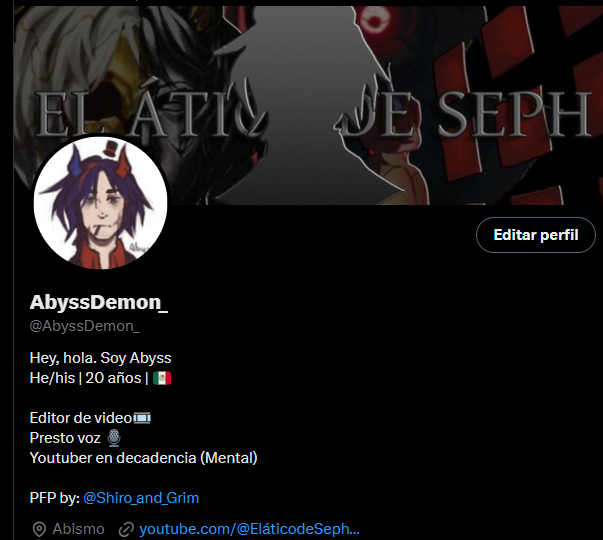 AbyssDemon_'s tweet photo. Ya cambie el banner del canal y Twitter

Agradezco a @Shiro_and_Grim por los dibujos que fueron de gran ayuda para su creación y a @JordyJni, @Mr_flouglemire, @GadyYour  y @DrimieVT por ayudarme con feedback https://t.co/J4bzEwojpe