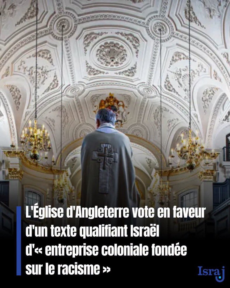 BMoon_bee's tweet photo. L'Église d'Angleterre vote en faveur d'un texte qualifiant Israël d' « entreprise coloniale fondée sur le racisme ; Un moment de vérité : la foi au temps du génocide. »

L’église appelle au boycott et désinvestissement d’🇮🇱, dénonce l’occupation et l’apartheid ! https://t.co/N37fewzk1L