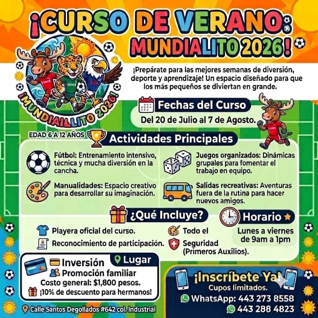 MoreliaLocos's tweet photo. BUEN DÍA, DESDE EL GRUPO QUE TRABAJA LA ACCIÓN SOCIAL DENTRO Y FUERA DE LA BARRA, QUEREMOS EXTENDER LA INVITACIÓN A TODOS NUESTROS INTEGRANTES, AMIGOS Y SIMPATIZANTES PARA QUE INSCRIBAN A SUS PEQUEÑOS O A LOS DE SUS CONOCIDOS A NUESTRO CURSO DE VERANO "MUNDIALITO 2026".

LA 81 https://t.co/8LPQL1sSWW