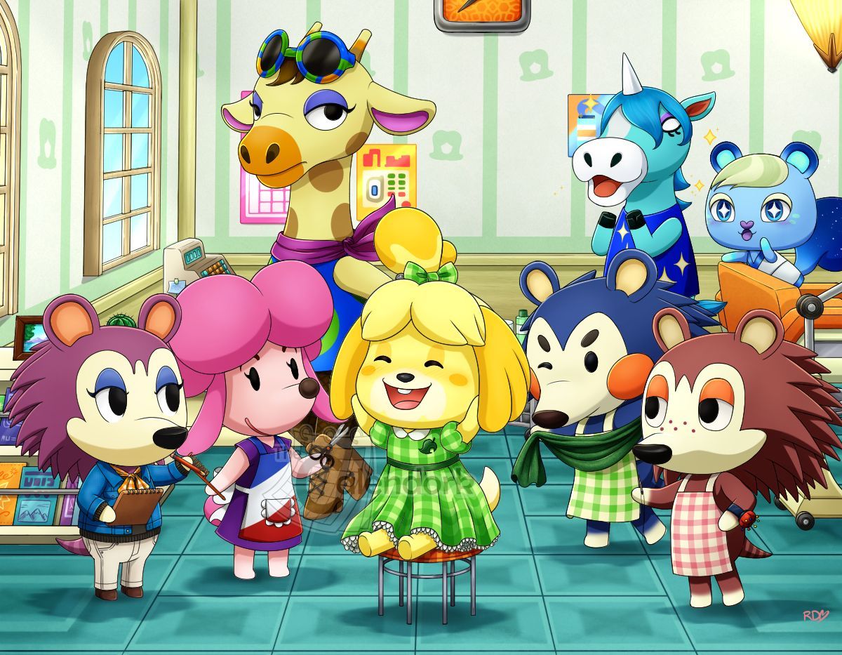 calendork's tweet photo. Isabelle getting a little makeover with help from all of her most stylish friends! 💖

#animalcrossing #animalcrossingnewleaf #acnhfanart #animalcrossingfanart #shampoodle #acnhharriet #acnhmable #acnhsable #acnhlabel #graciegrace #ablesisters #acnhione #acnhjulian #fanart https://t.co/kMzd8xXyXa